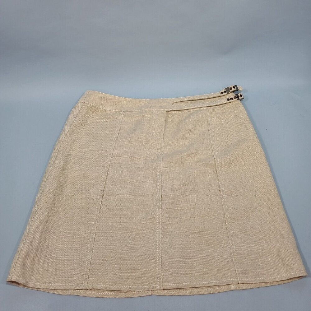 Strenesse Gabriele Strehle Linen Cotton Silk Blend 20" Skirt Women's Size 10